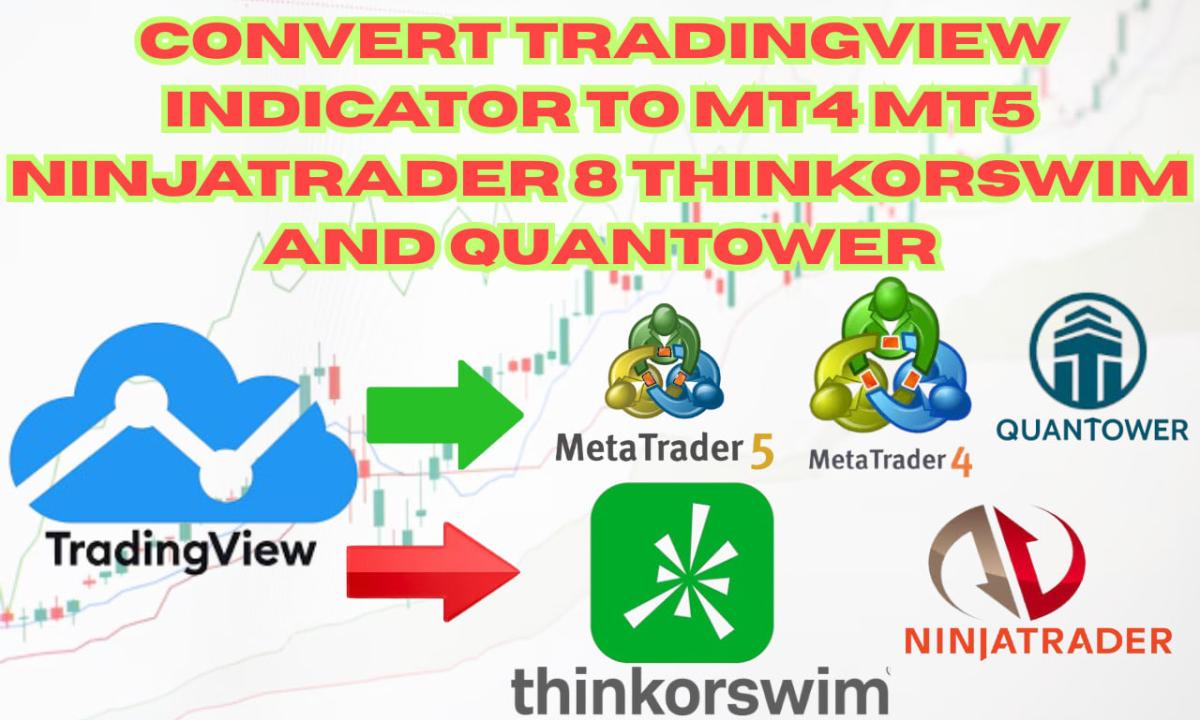 I will convert TradingView indicator to MT4, MT5, NinjaTrader 8, Thinkorswim, and Quantower