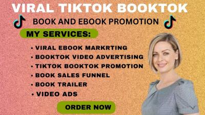 I will viral booktok tiktok promotion booktok books rank kdp ads ebook marketing