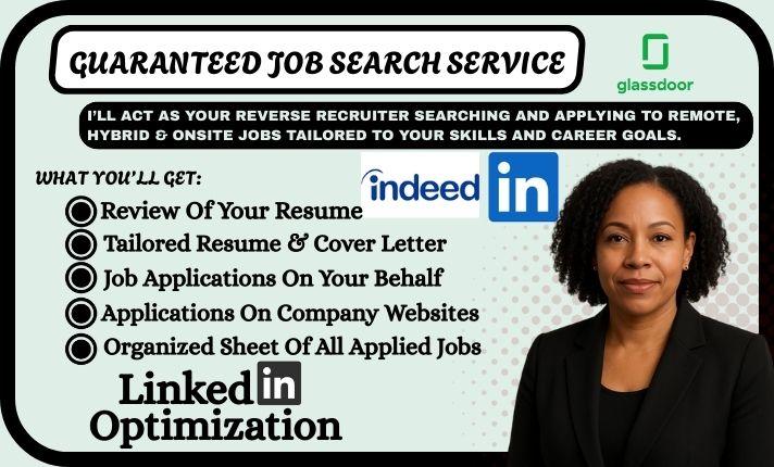 I will search and apply for remote jobs, onsite jobs, and manage job applications as a reverse recruiter