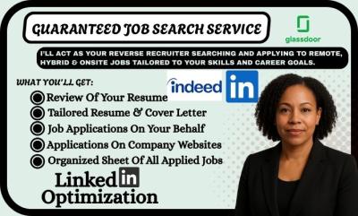 I will search and apply for remote jobs, onsite jobs, and manage job applications as a reverse recruiter