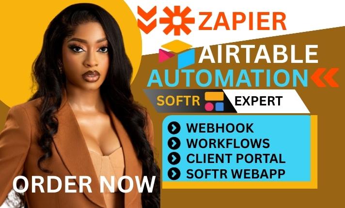 I will build webhooks, automated workflows and client portals with Softr webapp