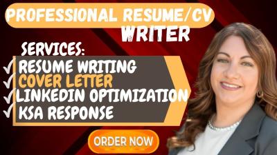 I will do professional resume executive resume writing CV writing ATS and LinkedIn