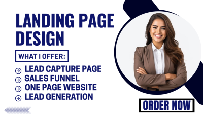 I will design landing page, lead capture page, one page website, sales funnel, squeeze page