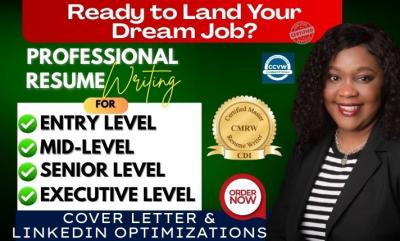 I will write professional CV ATS resume writing cover letter optimize LinkedIn profile
