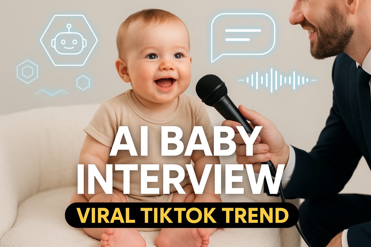 I will create a viral AI baby podcast and funny AI baby interview video
