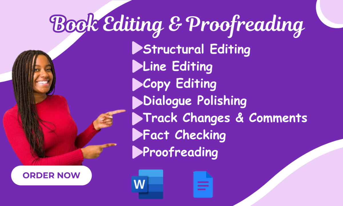 I Will Copy Edit, Line Edit Your Writing and Provide Feedback on Your Manuscript