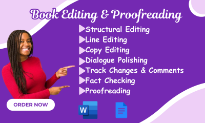 I Will Copy Edit, Line Edit Your Writing and Provide Feedback on Your Manuscript