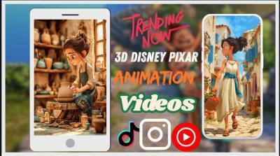 I will create 3D Disney Pixar Style AI Animation Video & Animate Cartoon AI Art Picture
