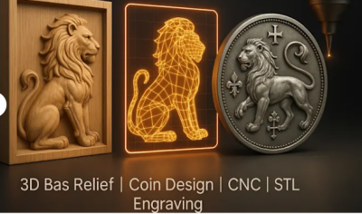 I will 3d coin design 3d bas relief 3d laser engraving 3d cnc design 3d printing stl