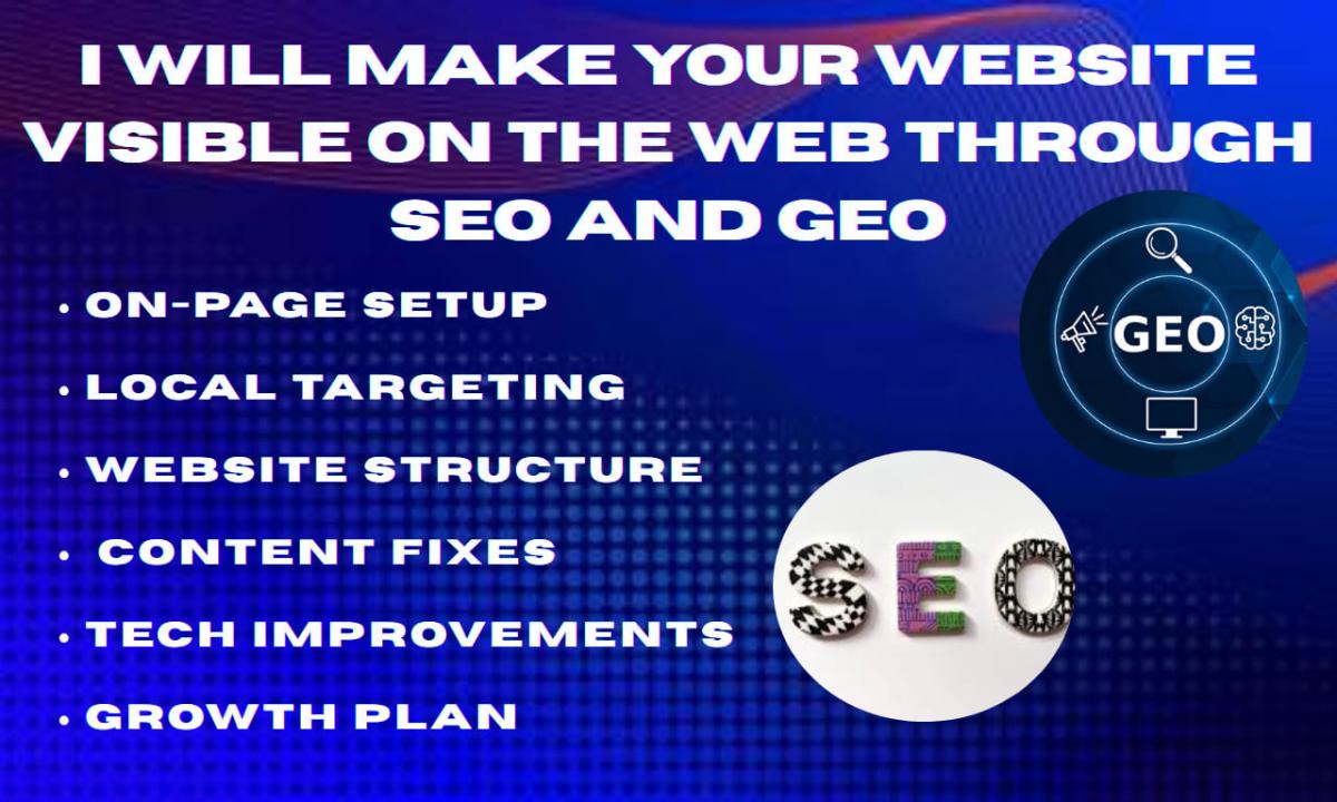 I will make your website visible on the web through SEO and GEO
