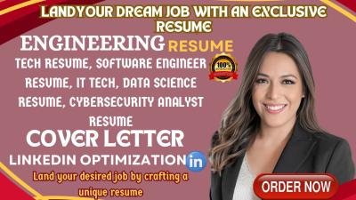 I will write software engineering resume software engineer CV, IT tech resume writing