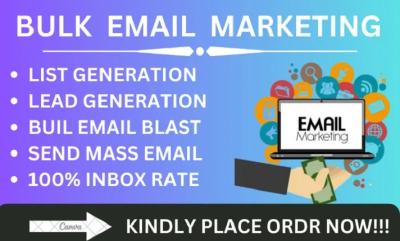 I will send bulk email campaign, bulk email blast, email marketing for business