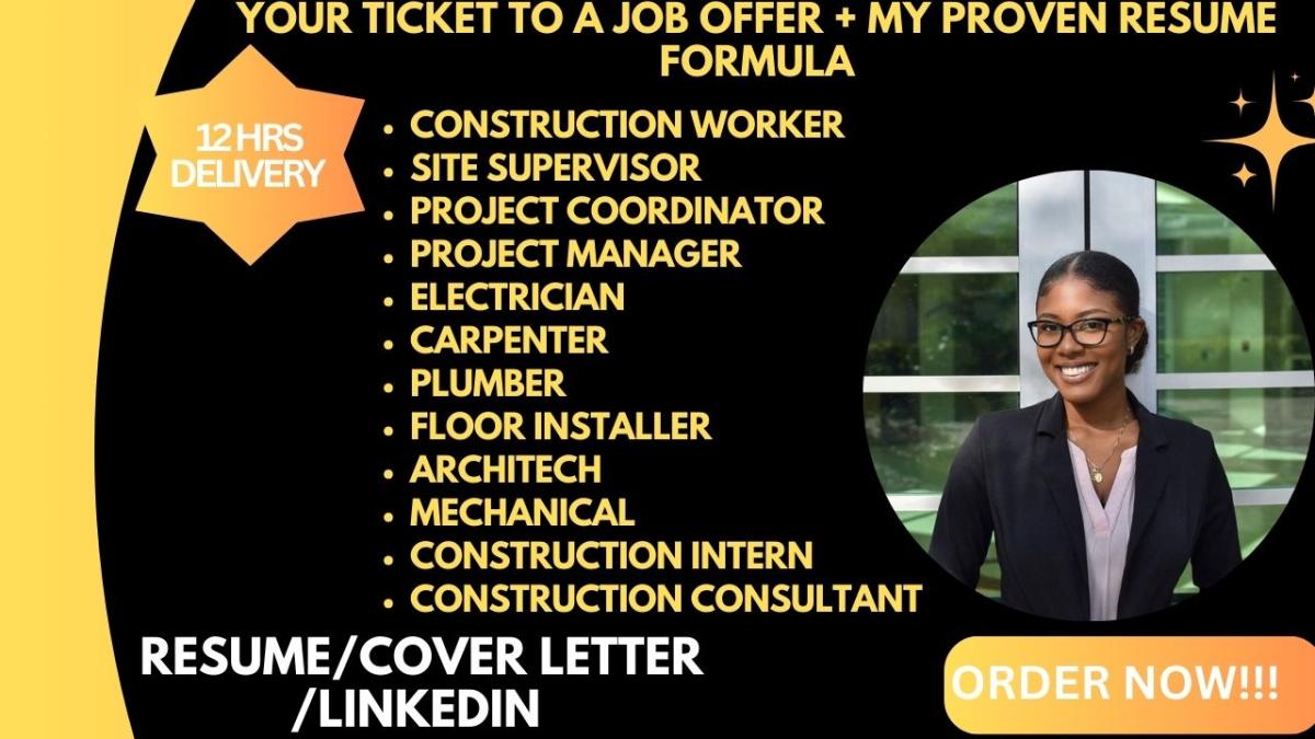I will write an ATS professional electrician, plumber, engineer, construction resume