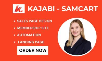 I will design SamCart, Kartra sales funnel, Kajabi expert, ThriveCart website, automation