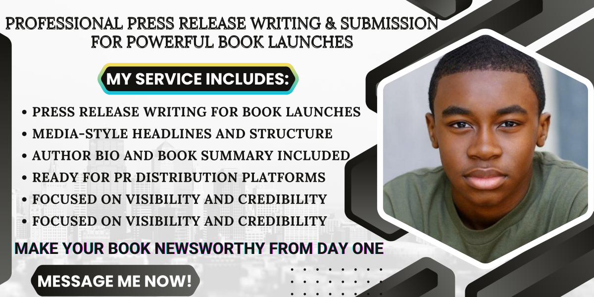 I will write and distribute a professional press release for your book launch