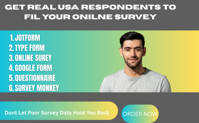 I will fill online survey Google Forms JotForm Online Survey Form Filling