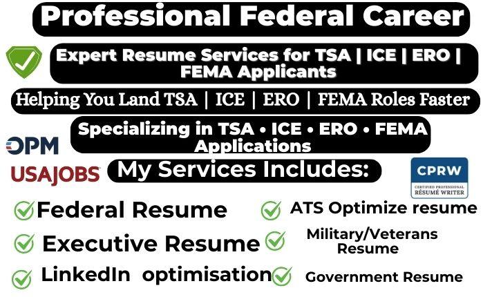 I will write federal resume, executive resume, cover letter & LinkedIn optimization