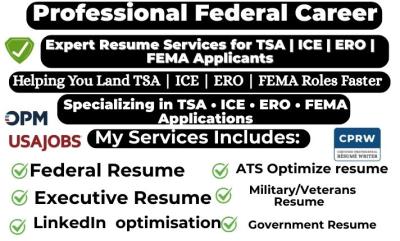 I will write federal resume, executive resume, cover letter & LinkedIn optimization