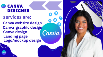 I will design professional Canva graphics, logo, flyers, Canva website, landing page