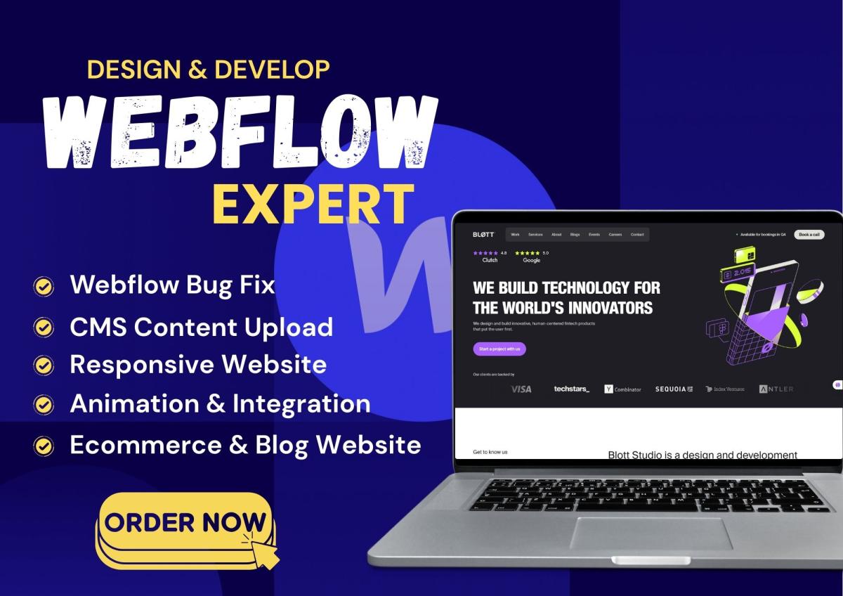 I will develop Webflow, fix Webflow website, redesign Webflow, Webflow landing page