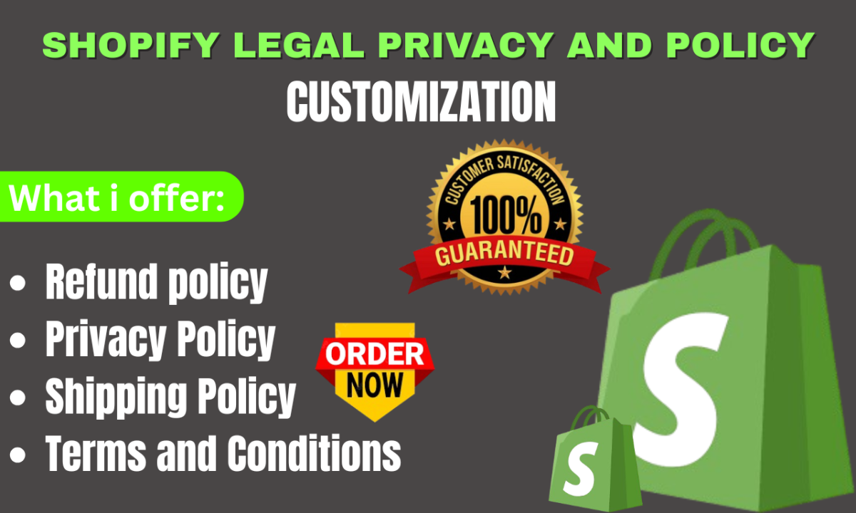 I will customize privacy policy and terms of service for your Shopify store