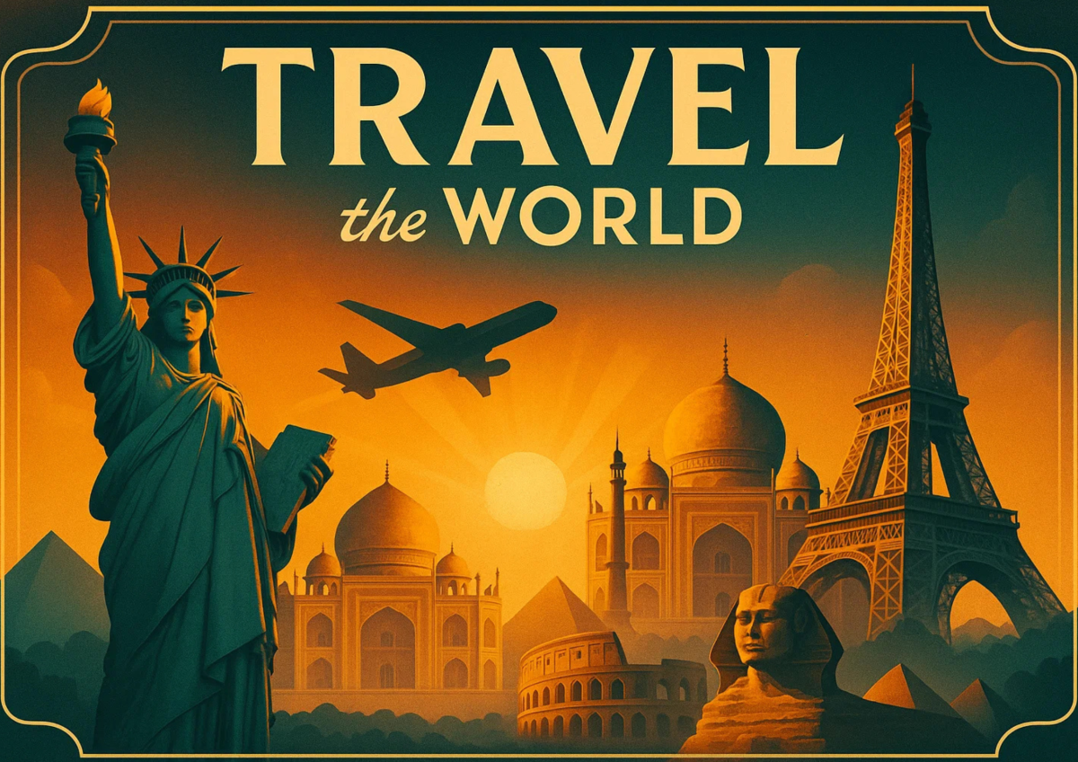 I Will Make Vintage, Retro, Art Deco, Realistic Travel Poster or Landscape Illustration