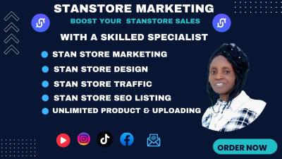 I will do Stan Store Marketing, Stan Store Setup, Stan Store Design, Stan Store Promotion