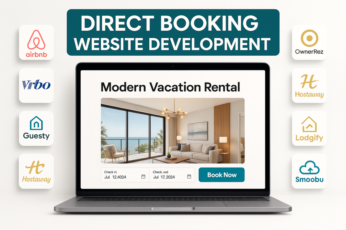 I will direct booking website short term rental Airbnb website ownerrez hostaway guesty