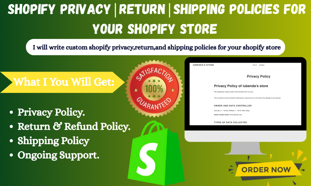 I Will Write Custom Shopify Privacy, Return, and Shipping Policies for Your Shopify Store
