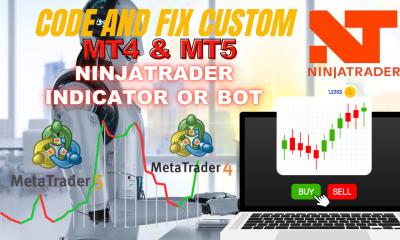 I will code and fix custom MetaTrader 4, 5 or NinjaTrader indicator or bot