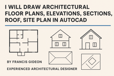 I will do architectural 2D, 3D floor plans, exterior and interior realistic renders