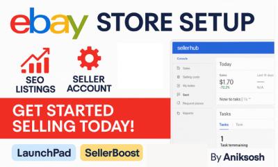 I will do eBay account creation, open eBay seller account, eBay store setup, eBay SEO