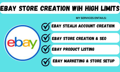I will create unsuspended eBay accounts from all countries with high limits
