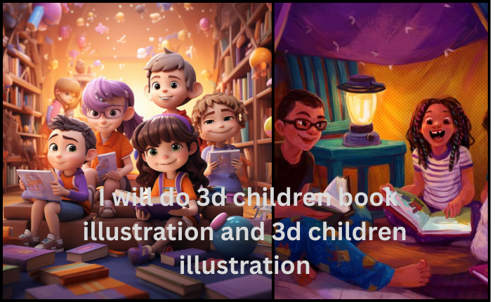 I will 3d children book illustration and 3d children illustration
