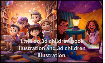 I will 3d children book illustration and 3d children illustration