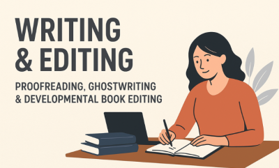 I will proofread, developmental book edit, ghostwrite fiction novel, memoir & eBook writer