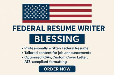 I will write federal resume professional ATS resume executive USAJOBS resume writing