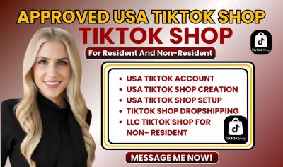 I will create USA TikTok Shop, USA TikTok Account Setup, Fix and Manage USA TikTok Shop