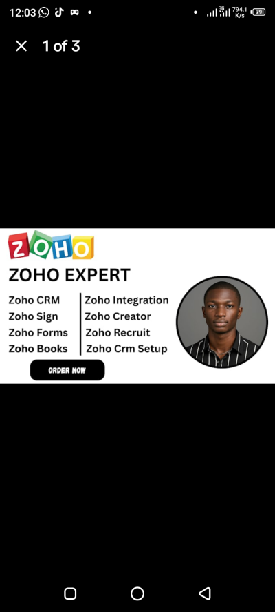 I will Zoho CRM Zoho Sign Zoho Forms Zoho Books Zoho Creator People Zoho Recruit