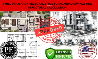 I will draw architectural, structural, MEP drawings and structural calculation