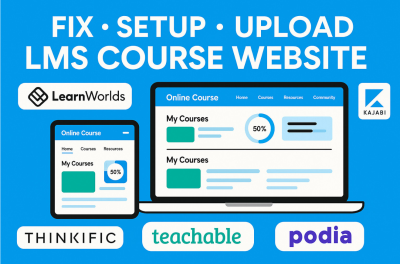 Fix Setup and LearnWorlds Kajabi Thinkific Teachable Podia LMS Online School Website