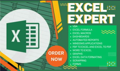 Custom Excel, Tableau Dashboard, Macros, Automation, Power BI, Google Looker Studio