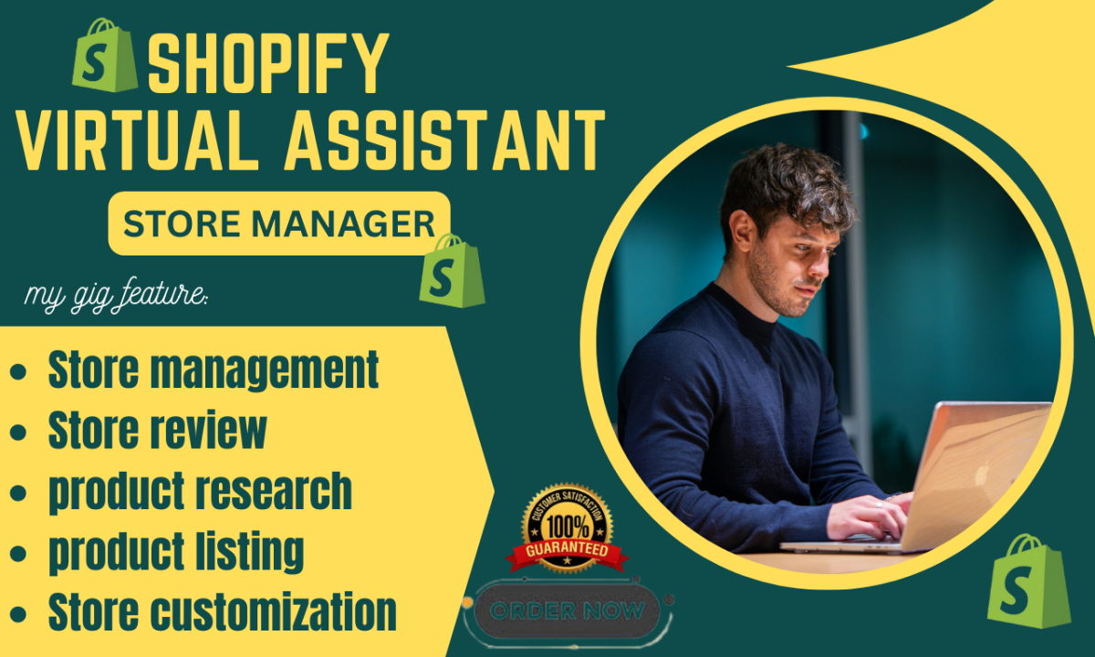 I will be your Shopify Virtual Assistant, Store Manager & E-commerce Coach