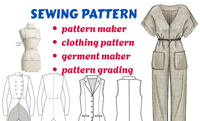 I will be your professional sewing pattern creation for fashion CAD pattern maker