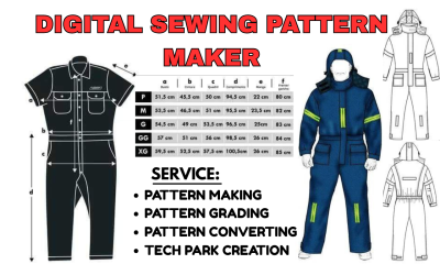 I will create sewing pattern maker for any clothing and grading