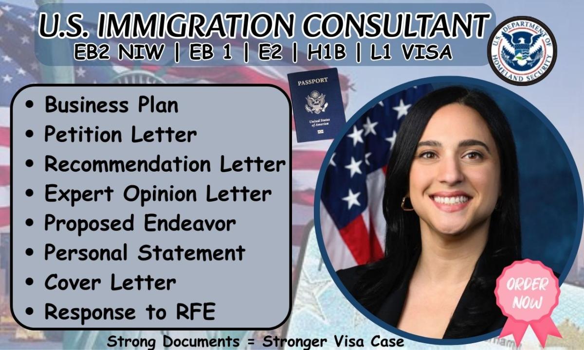 I will write EB2 NIW petition letter, expert opinion, BE immigration business plan writer