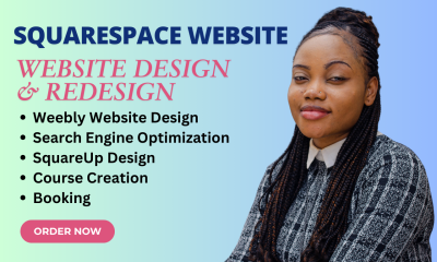 I will do modern Squarespace website design or redesign, website development