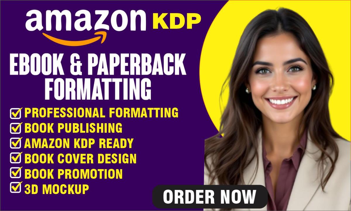 I will do ebook and paperback formatting for Amazon KDP book publishing, book cover