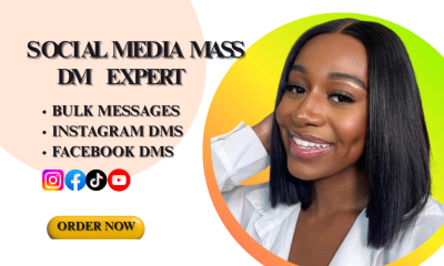 I will do Instagram mass DM, Facebook mass DM, mass DMs, direct message for you