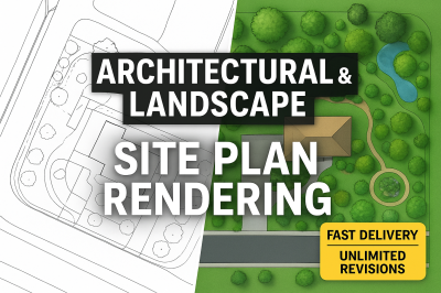 I will render professional architectural and landscape site plan design